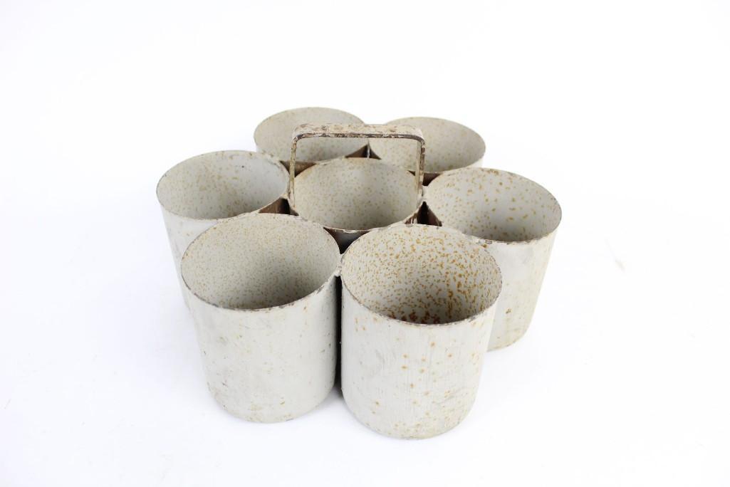 Folk Art Handmade Metal Circular Tool Caddy,Industrial (1 of 7)