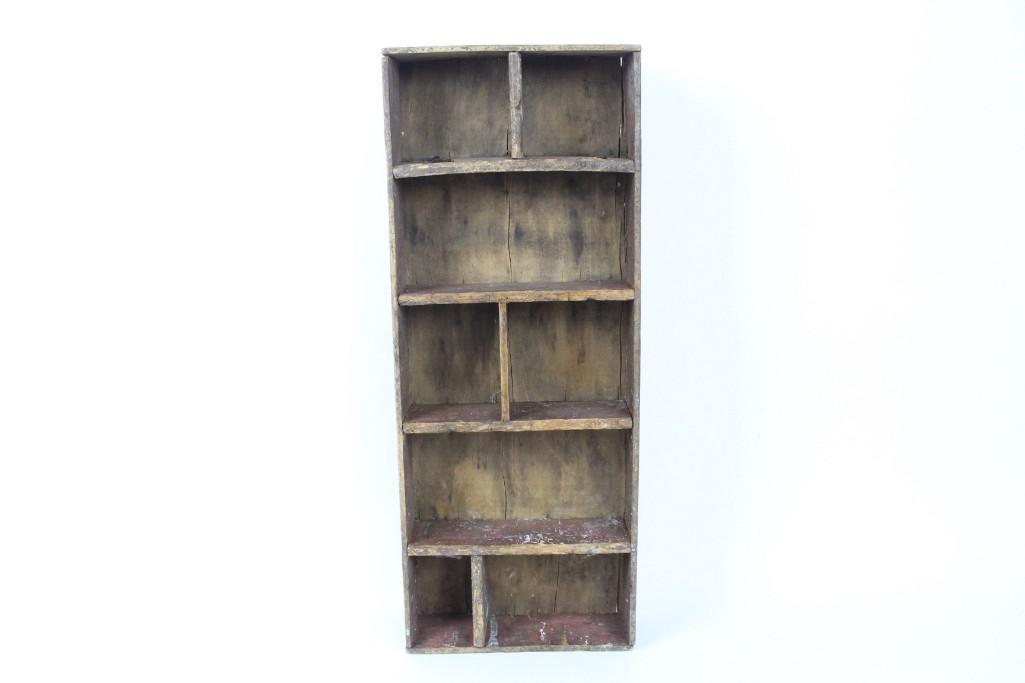 Wooden Painted Cubby Holes Signed "J.P. 1902" (1 of 7)