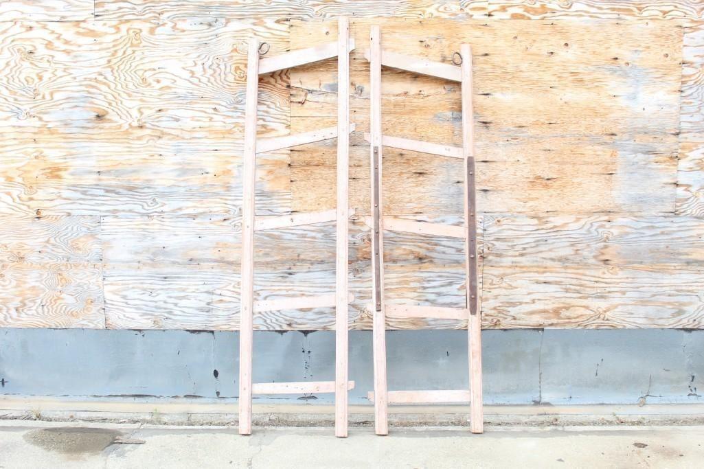 Pair of Tall Rustic Pastel Pink Wooden Gates (1 of 4)