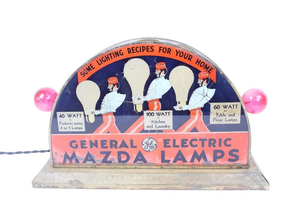 General Electric Mazda Lamp Reverse Painted Sign (1 of 10)