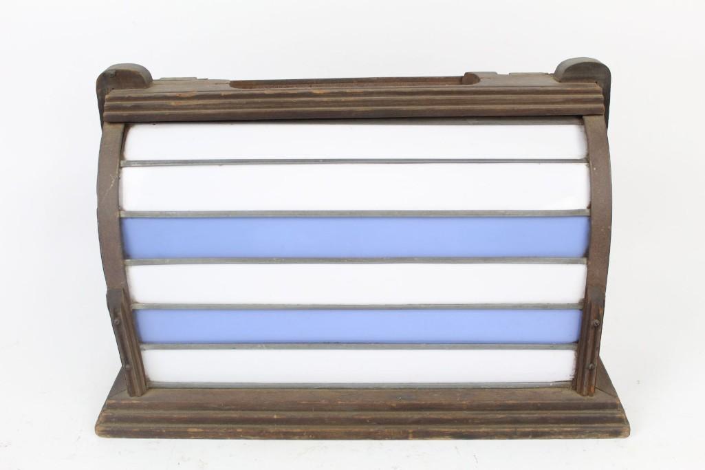 Antique Light-up Advertising Leaded Glass Wooden Box (1 of 9)