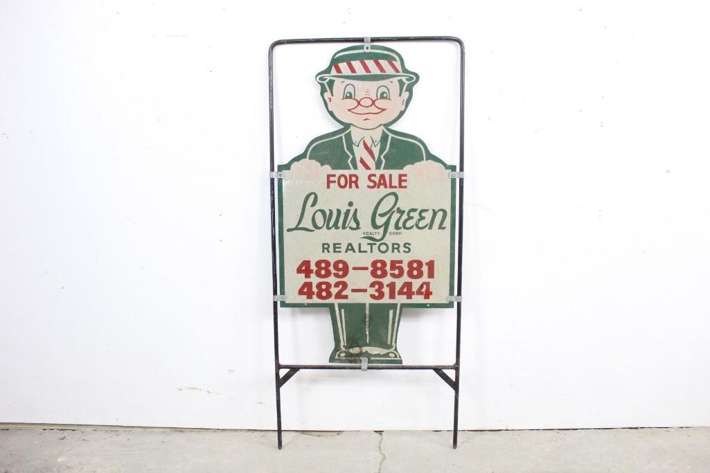 Vintage Metal Diecut Real Estate Stand Sign,Man Shaped (1 of 8)