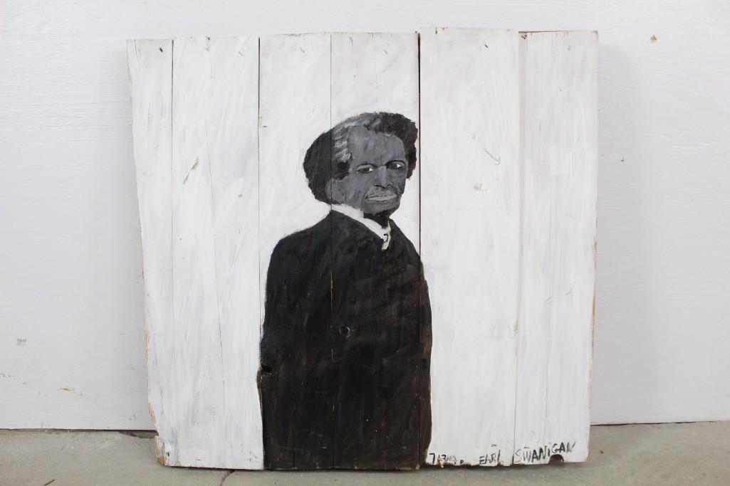 Earl Swanigan Outsider Art Painting Frederick Douglass (1 of 8)