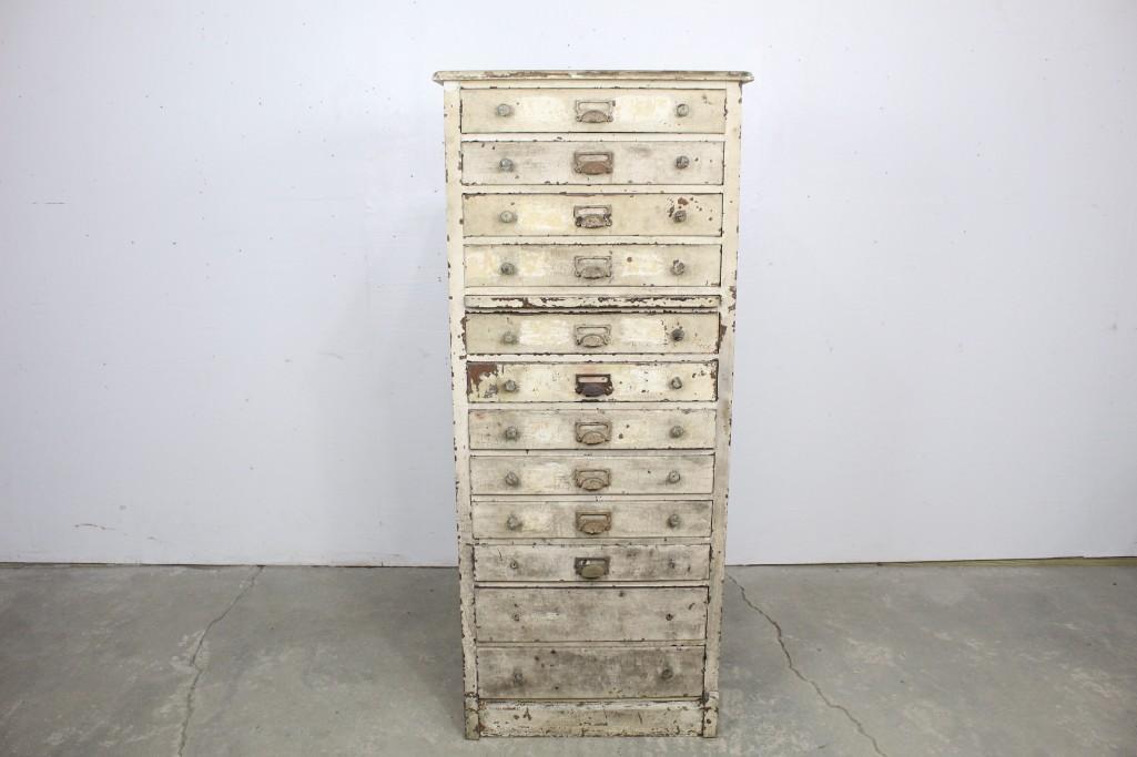 Antique Industrial Print Shop Multi-Drawer Cabinet (1 of 10)