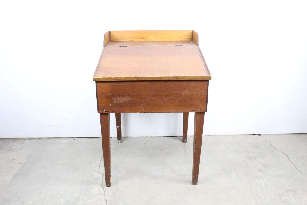 Antique Wooden Antique Lift Top School Master (1 of 6)