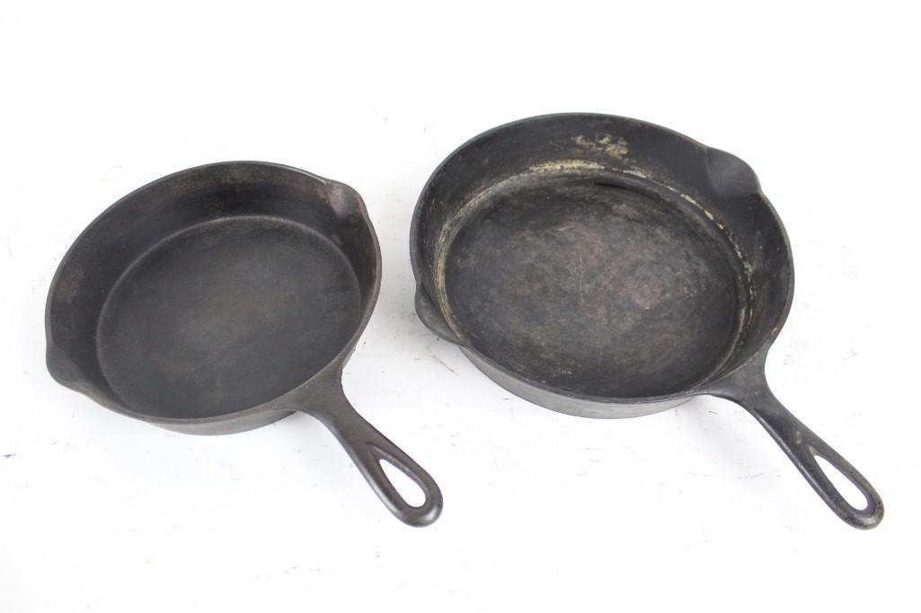 Pair Antique Wagner Sidney Cast Iron Skillets Size 9D (1 of 7)