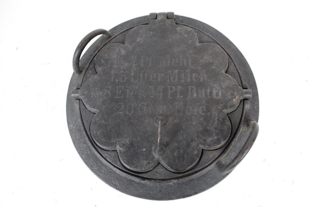 Antique German Cast Iron Waffle Iron with Recipe Cast (1 of 8)