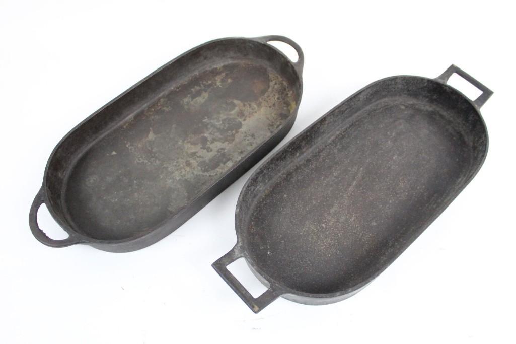 Set of 2 Ovular Cast Iron Pans with Handles (1 of 7)
