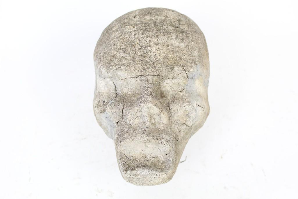 Odd Architectural Cast Concrete Skull Form,Sculpture (1 of 6)