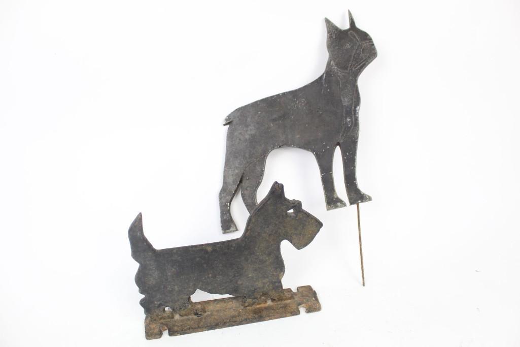 Antique Cast Iron Aluminum Dog Boot Scrapers (1 of 8)