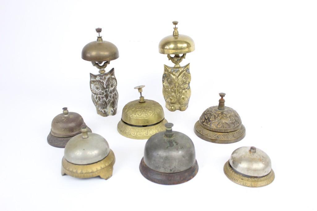 Lot of Antique Misc. Countertop Call Bells,Owl Shaped (1 of 11)