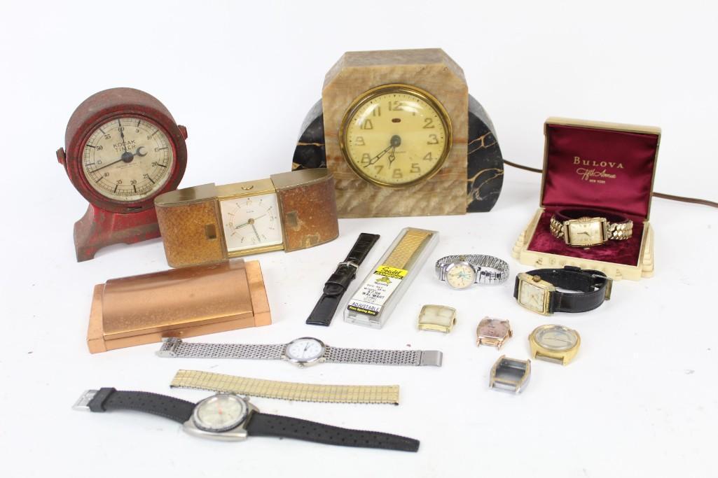 Lot of Misc Antique Clocks Watches Watch Boxes Timers (1 of 10)