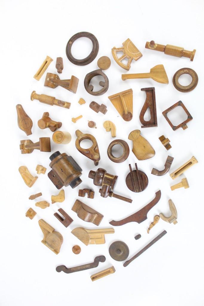 Set of Mini Industrial Wood Factory Foundry Mold Pieces (1 of 5)