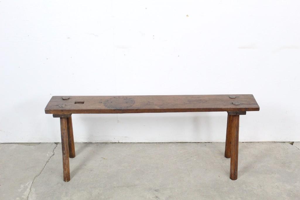 Primitive Handmade Wooden Bench, Cobbler's (1 of 5)