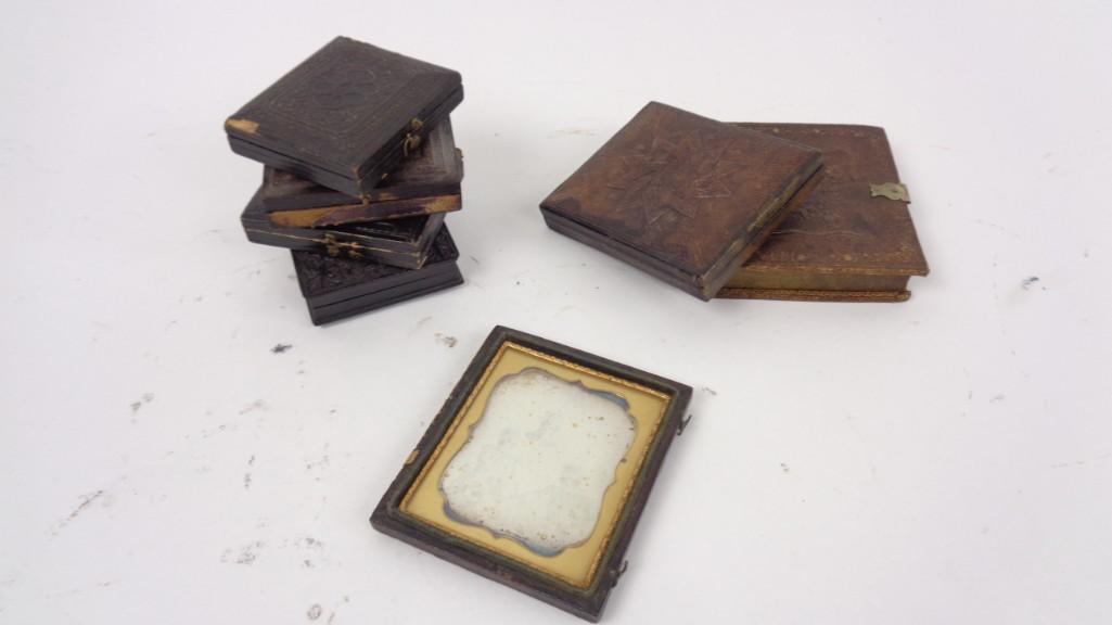 Lot of 7 Antique Leather Photo Cases,Dags,Daguerreotype (1 of 8)