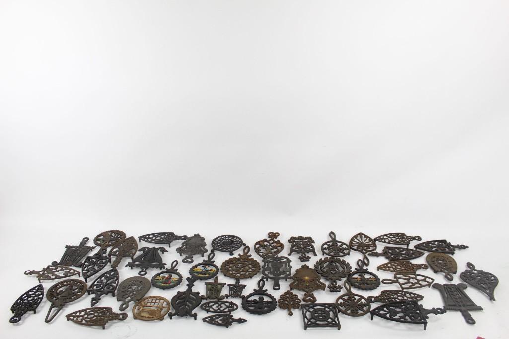 Great Collection of 46 Antique 19thC Cast Iron Trivets (1 of 10)