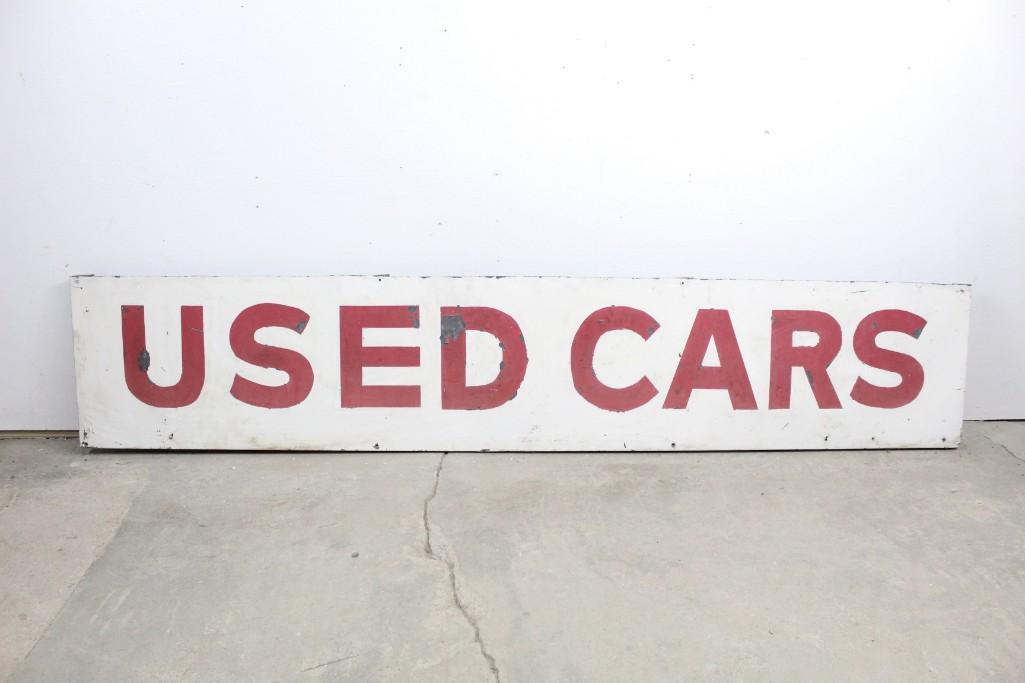 Red & White Metal "Used Cars" Sign,Noecker,Hudson, NY (1 of 6)