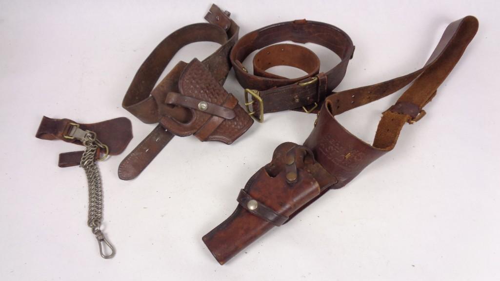 Lot of Antique Leather Belts & Holsters,WWI Etc (1 of 4)