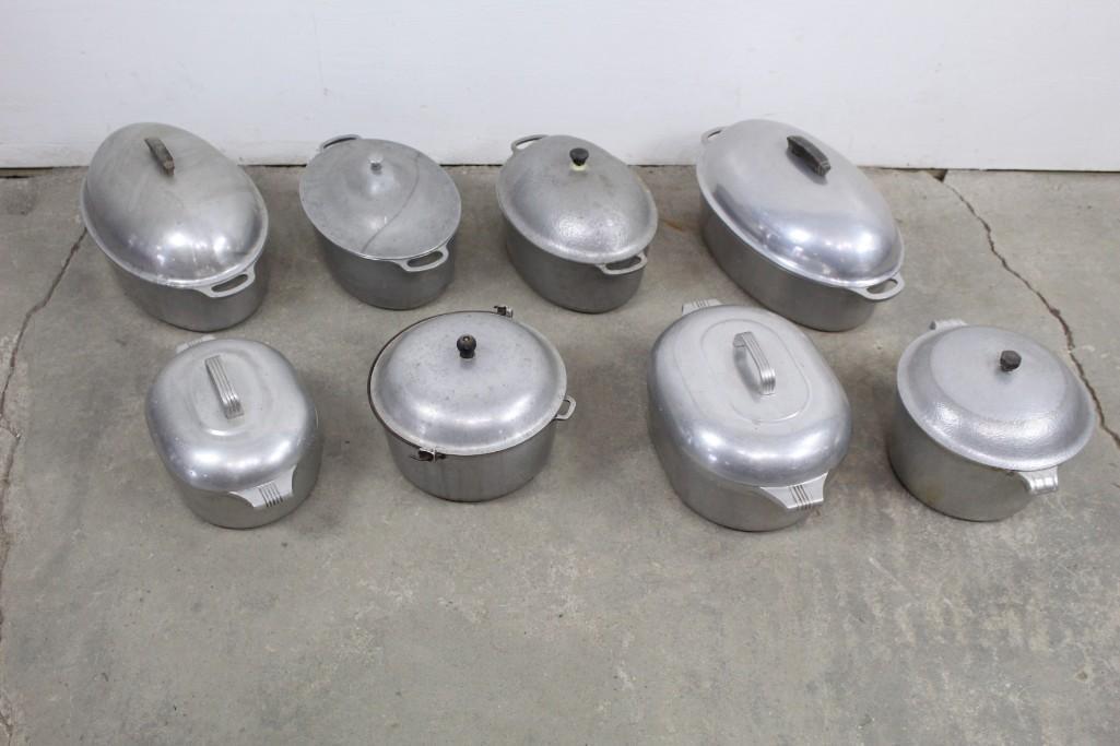 Wagner Aluminum Cooking Pots with Lids, Lot of 8 (1 of 4)