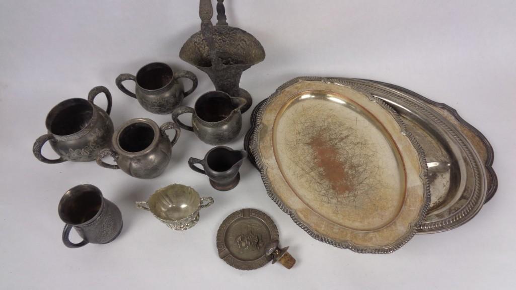 Lot of 13 Assorted Silver & Silver Plated Vessels (1 of 8)