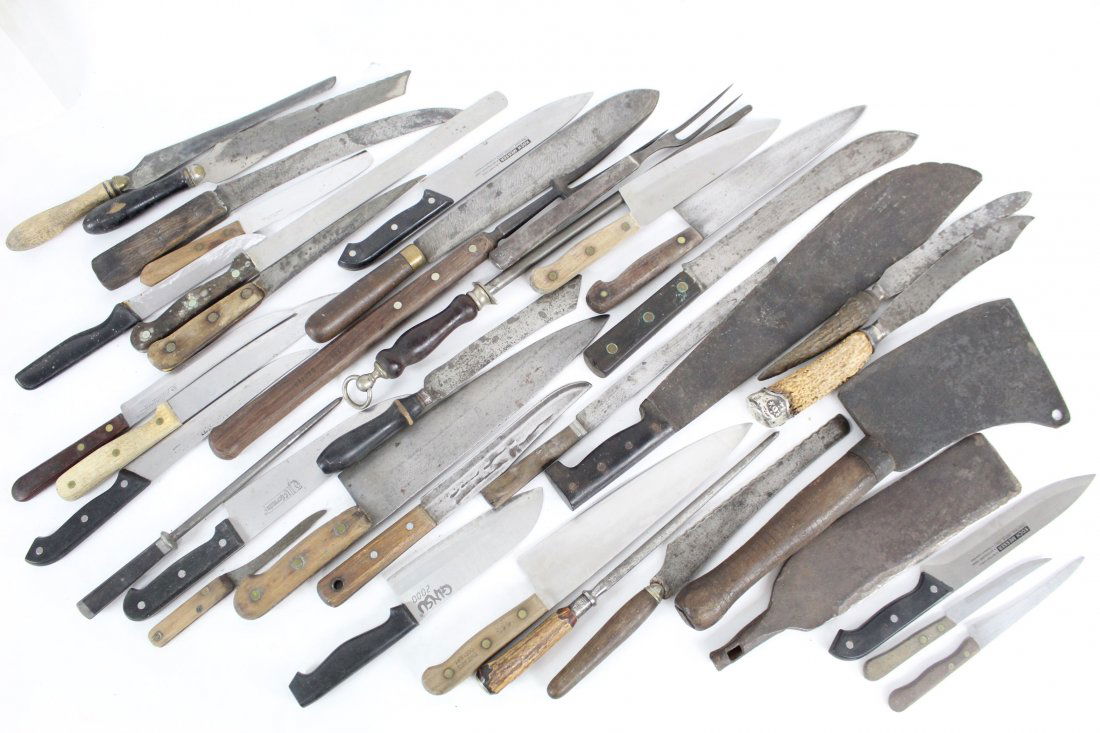 Collection of Large Antique Knives & Cleavers,19th Cent (1 of 10)