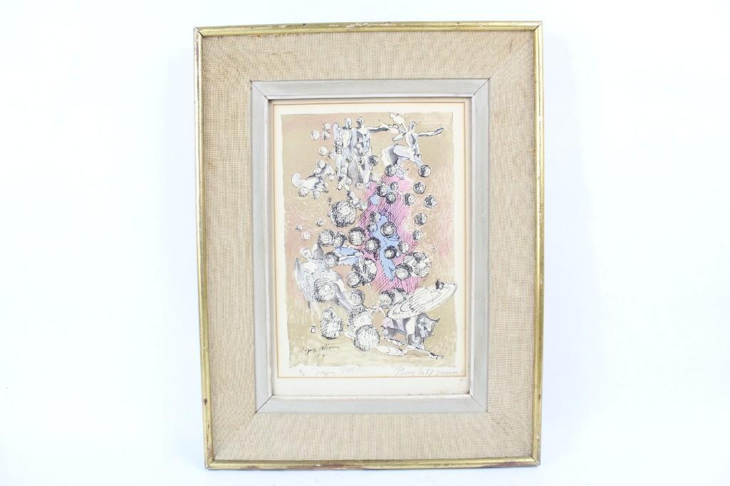 Jacques Villon 1954 Lithograph Dance of the Universe: Jacques Villon (1875-1963) Original Lithograph Dance of the Universe. Signed, dated 1954 and numbered 5/5. Jacques Villon, also known as Gaston Duchamp, was a French Cubist and abstract painter and pr