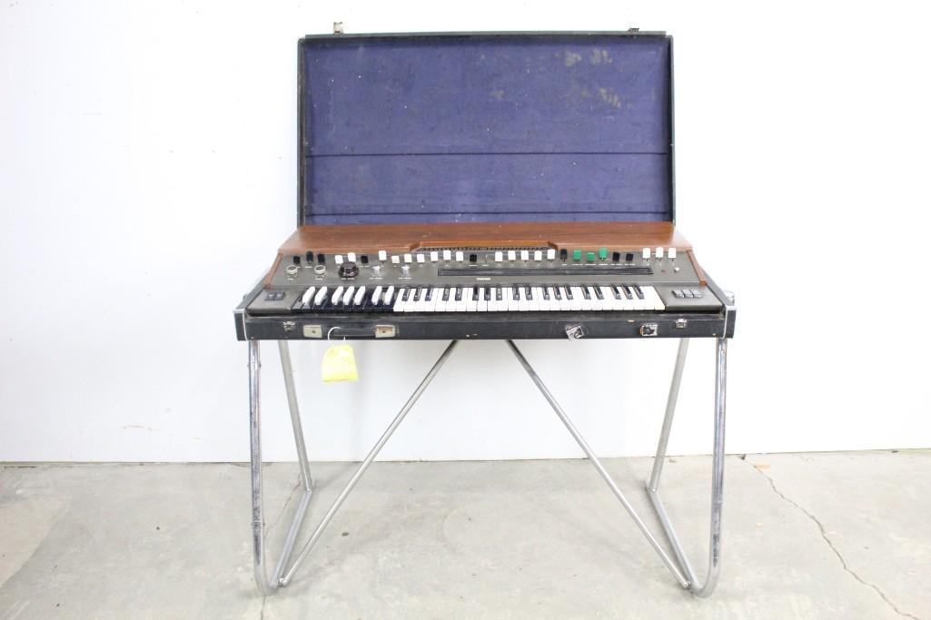 Yamaha Portable Electric Keyboard Piano with Stand: Yamaha portable electric keyboard piano with stand. This keyboard is perfect for the piano player on the go. The keyboard closes into a suitcase like bag and has a collapsible stand that goes with it.