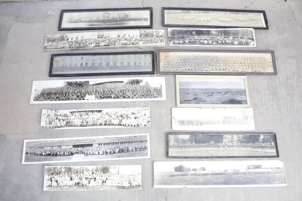 Lot of 14 Yard Long Photographs, Black & White: Lot of 14 black & white yard long photographs, 6 framed, 8 unframed. These pieces would add great contrast to the walls of any room. Dimensions range from 10 in h x 44 in w to 8 in h x 28 in w. Condit