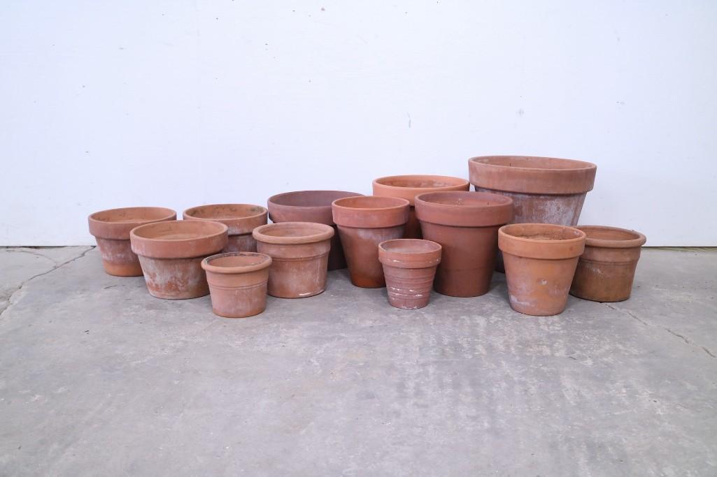 Lot of 13 Terra Cotta Garden Outdoor Plant Planter Pots (1 of 4)