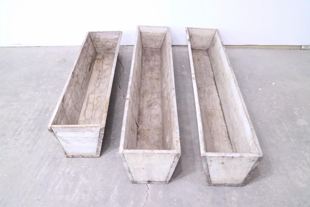 3 Large Wood Painted White Planters,Primitive,Garden (1 of 4)