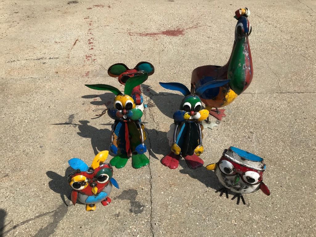 6 Bright Metal Garden Animal Sculptures, Aaron Jackson (1 of 6)