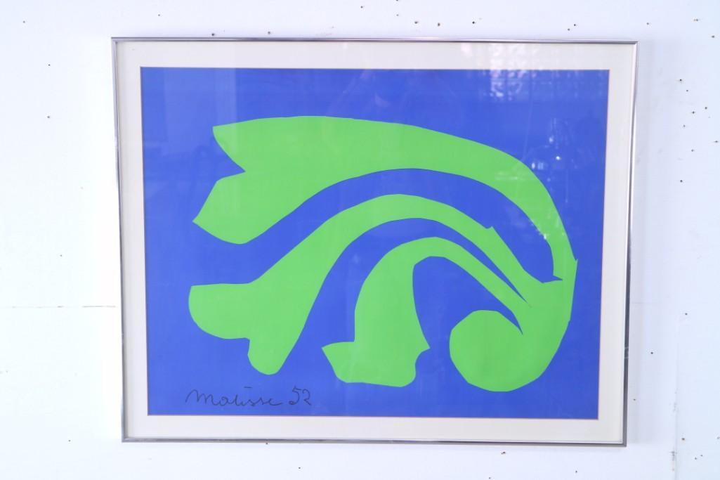 Framed Henri Matisse L'Escargot Lithograph Poster 1952 (1 of 3)