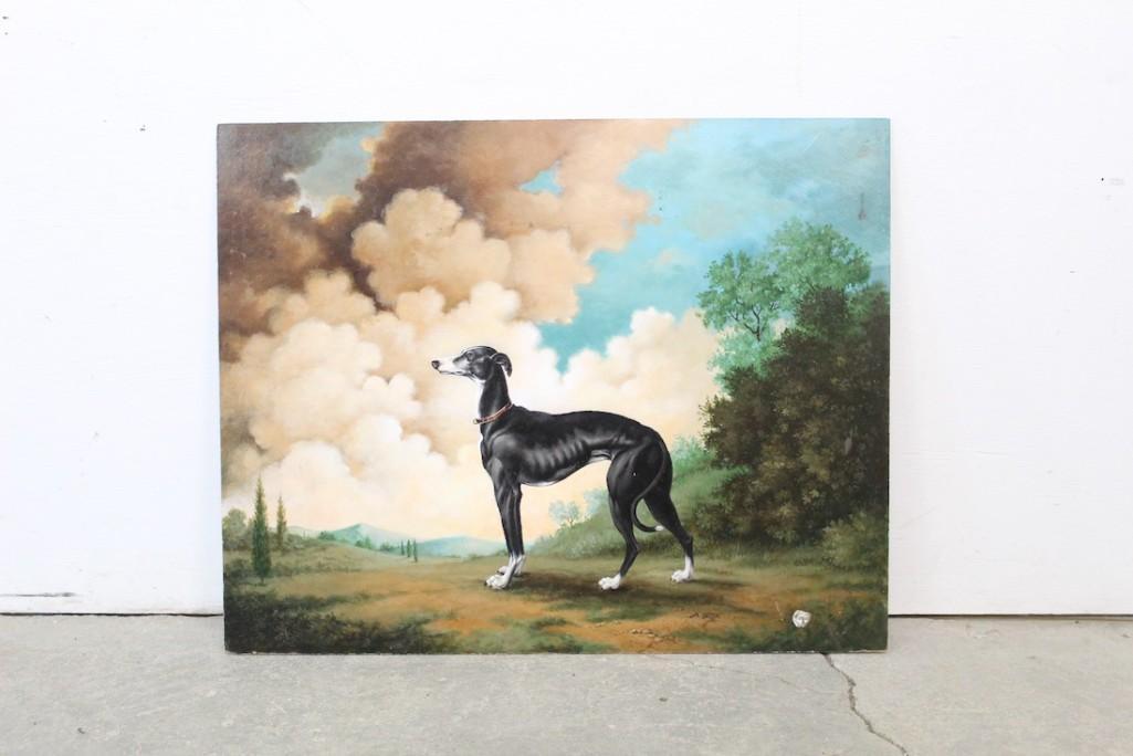 Painting of Greyhound in a Landscape, Dog Portrait Art (1 of 4)
