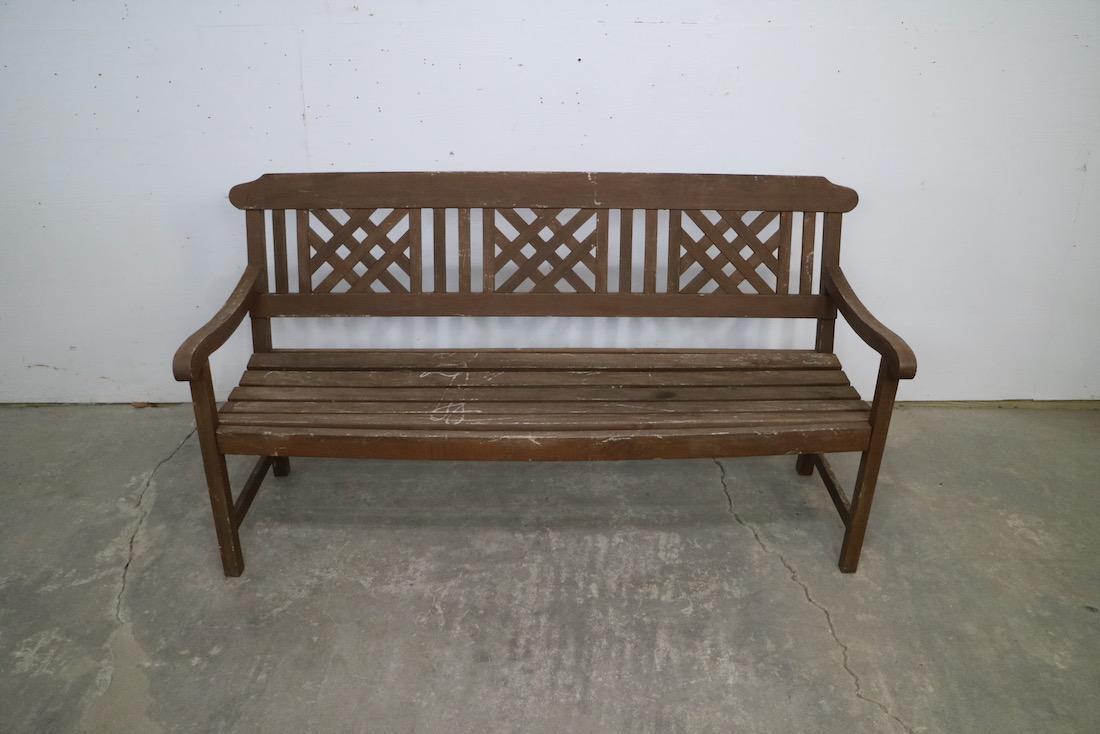 Outdoor Wooden Bench w/Arms Jutlandia Scandinavian (1 of 6)