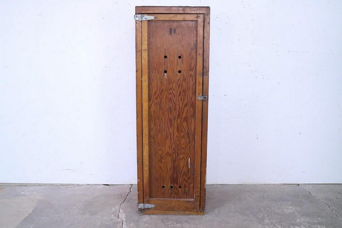 Industrial Military Wooden Clothing Storage Locker #6 (1 of 10)
