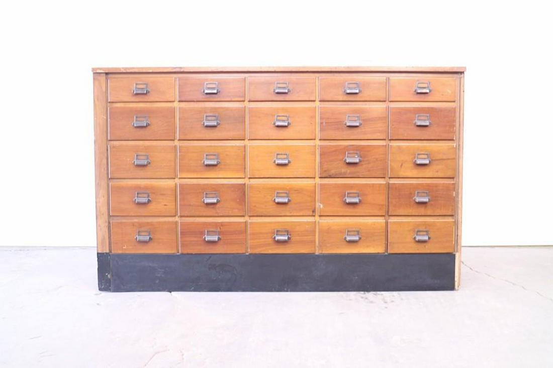 Antique Wood 25-Drawer Apothecary DIsplay Cabinet (1 of 7)