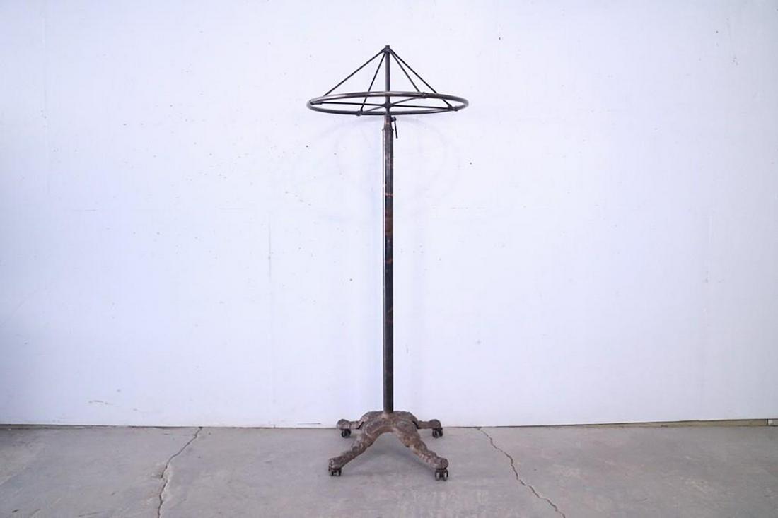 Antique Japanned Finish Rounder Clothing Rack w/ Wheels (1 of 6)