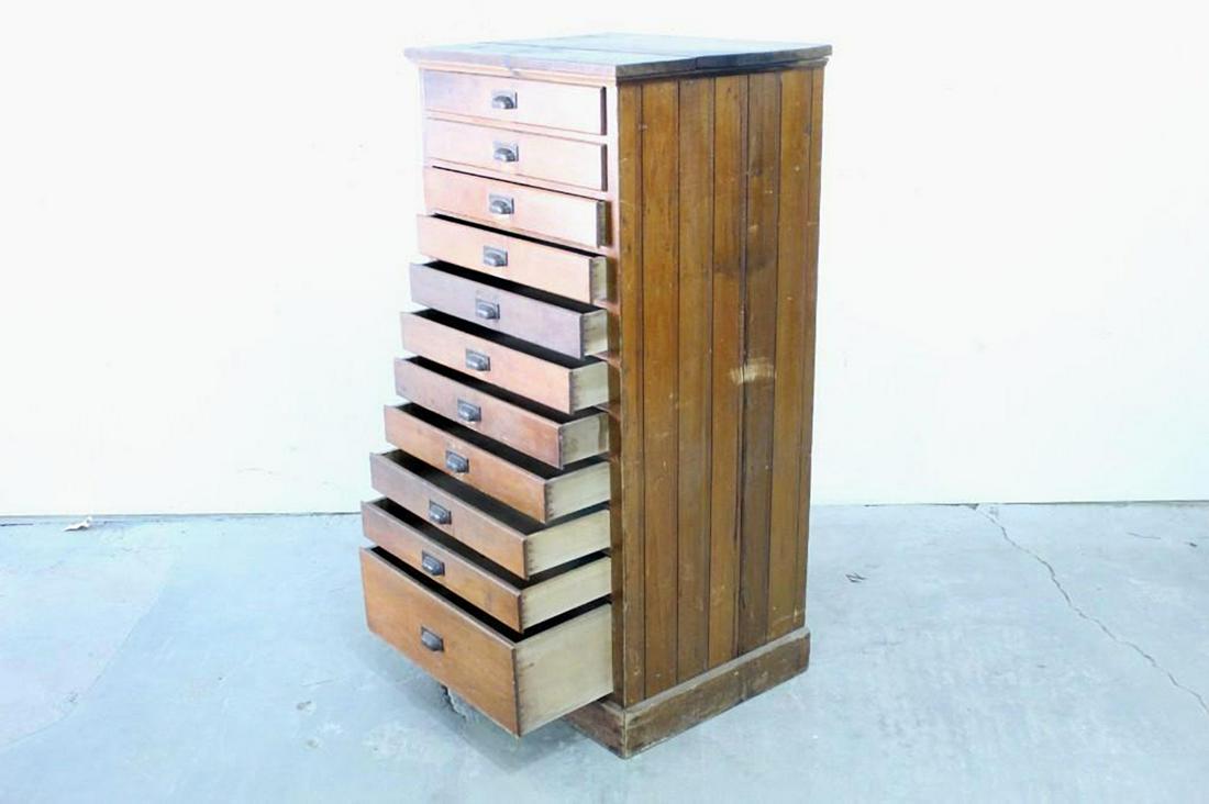 Tall Wood Multi-Drawer Cabinet,Flat File Display (1 of 9)