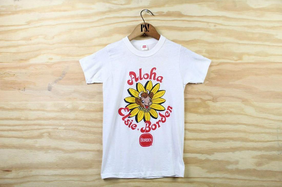 White Aloha Elsie Borden Dairy Cow Vintage T-Shirt (1 of 6)
