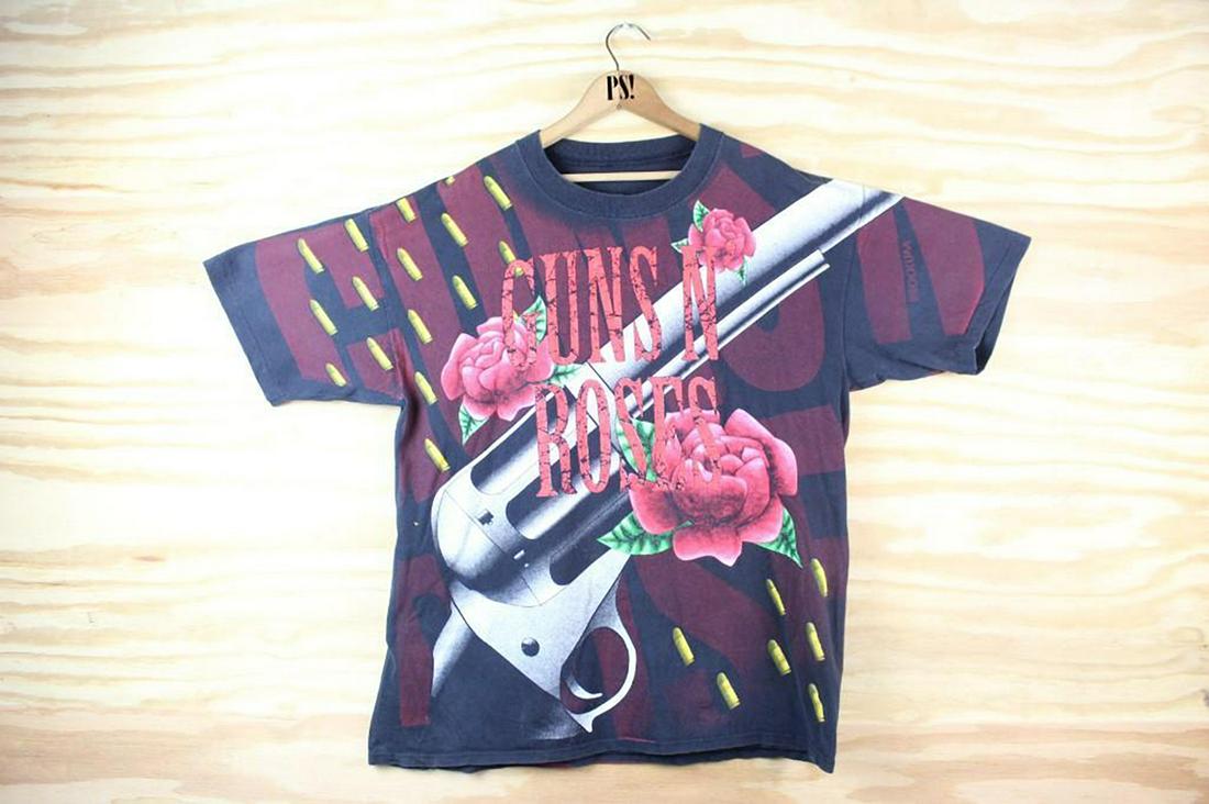 Black XL Guns N Roses All Over Print Vintage T-Shirt (1 of 5)