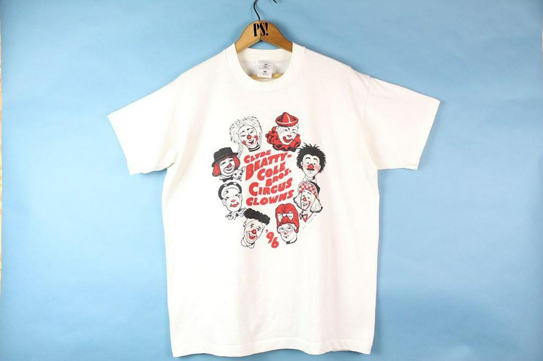 White L Clyde Beatty Cole Circus Clowns Vintage T-Shirt (1 of 10)