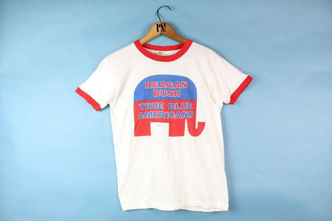 White S Reagan Bush Pres Election Vintage T-Shirt 1980 (1 of 7)
