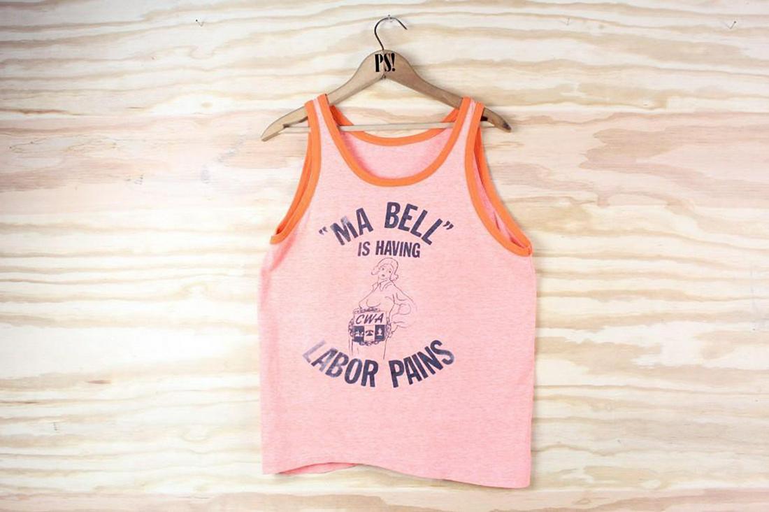 Orange S Ma Bell Labor Pains CWA Vintage Tank T-Shirt (1 of 6)