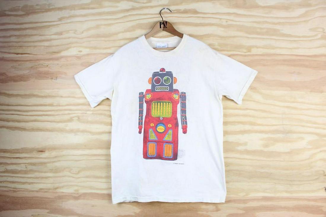 Off White L Stanley Desantis Robot Vintage T-Shirt (1 of 9)