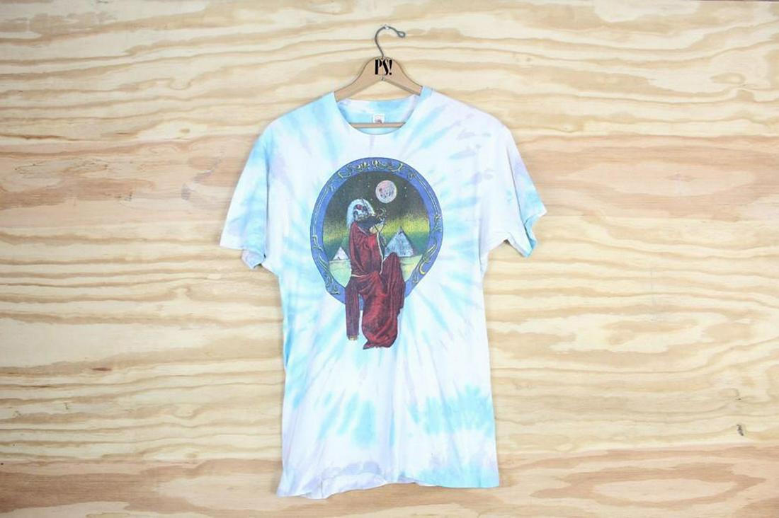 Blue,White Tie Dye L Grateful Dead Vintage Band T-Shirt (1 of 5)