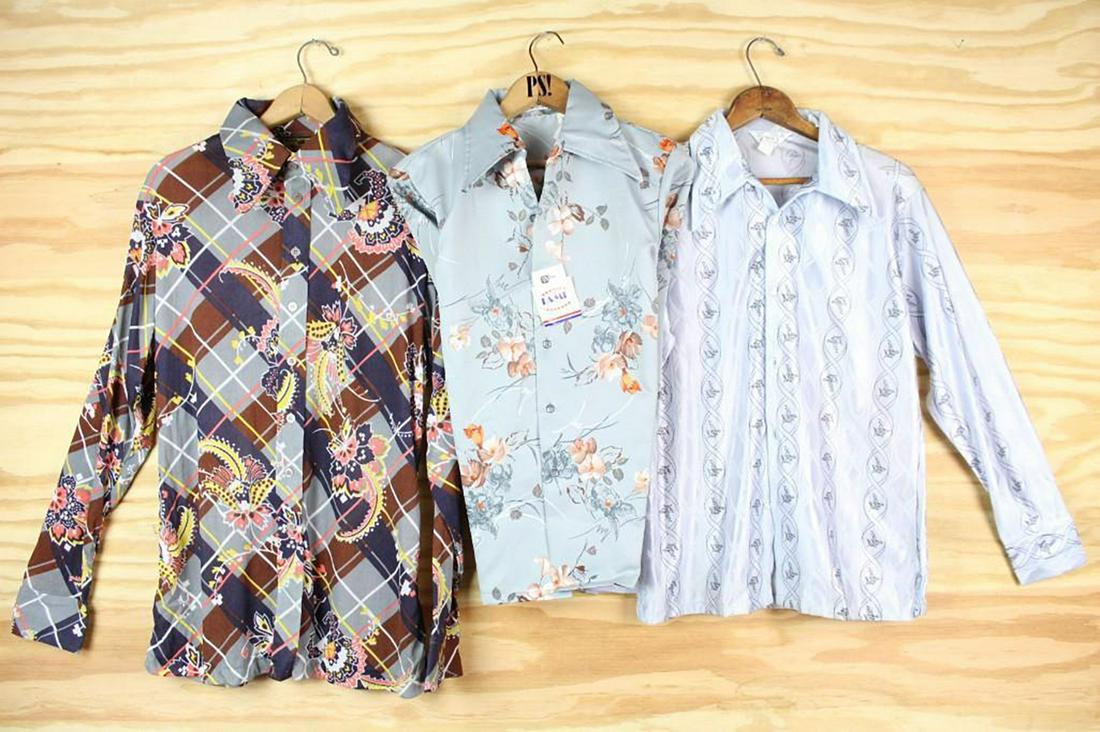 3 Patterned Deadstock Vintage Button Down Shirts  70's (1 of 19)