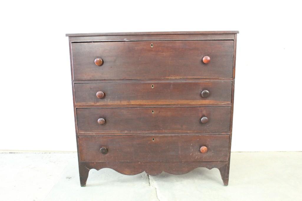Antique Dark Wood Chest of Drawers Dresser,Country (1 of 12)