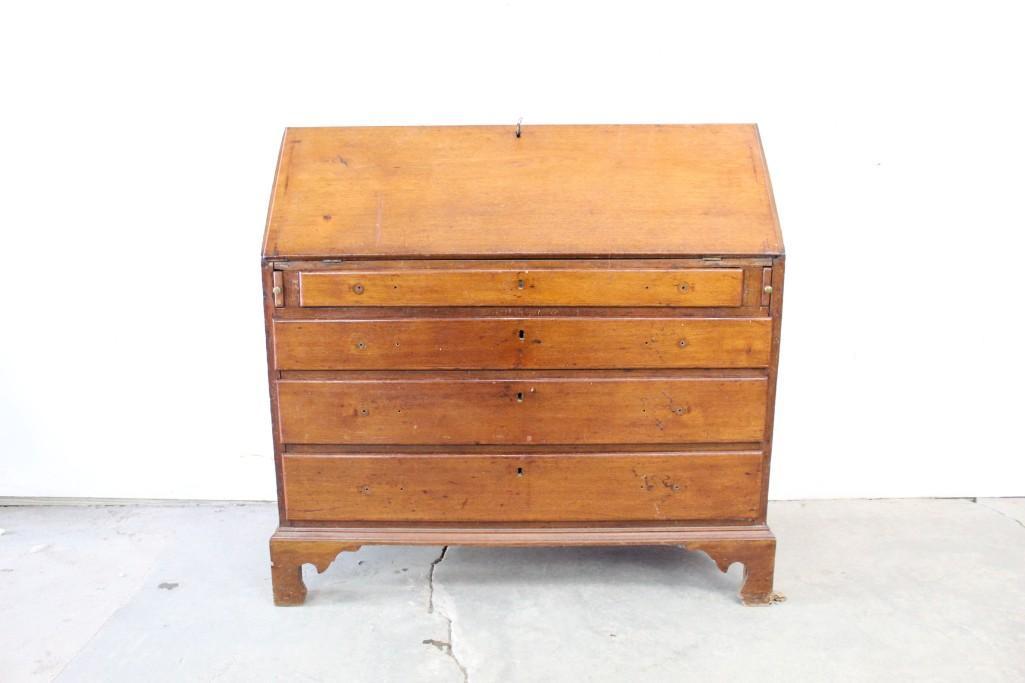 19th Century Antique Drop Front Desk & Interior Drawers (1 of 13)