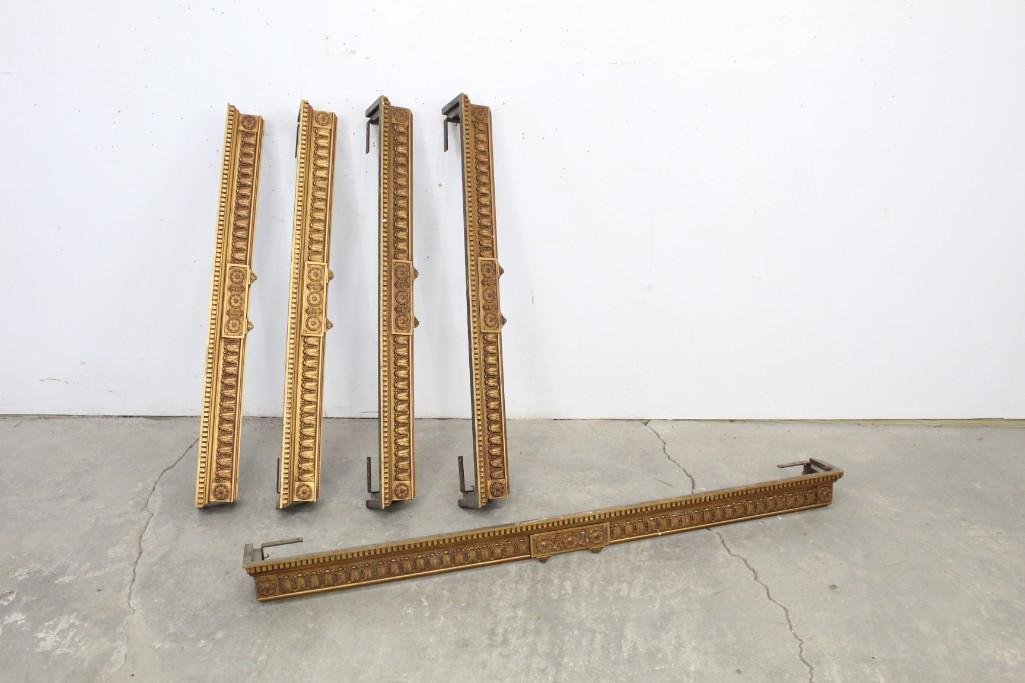 Set 5 Gold Gilt-wood Curtain Valance Window Cornice (1 of 7)