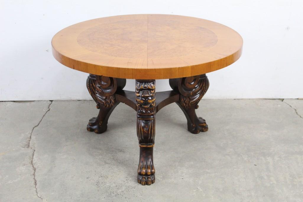 Antique 19thC Carved Griffon Round Top Table (1 of 8)